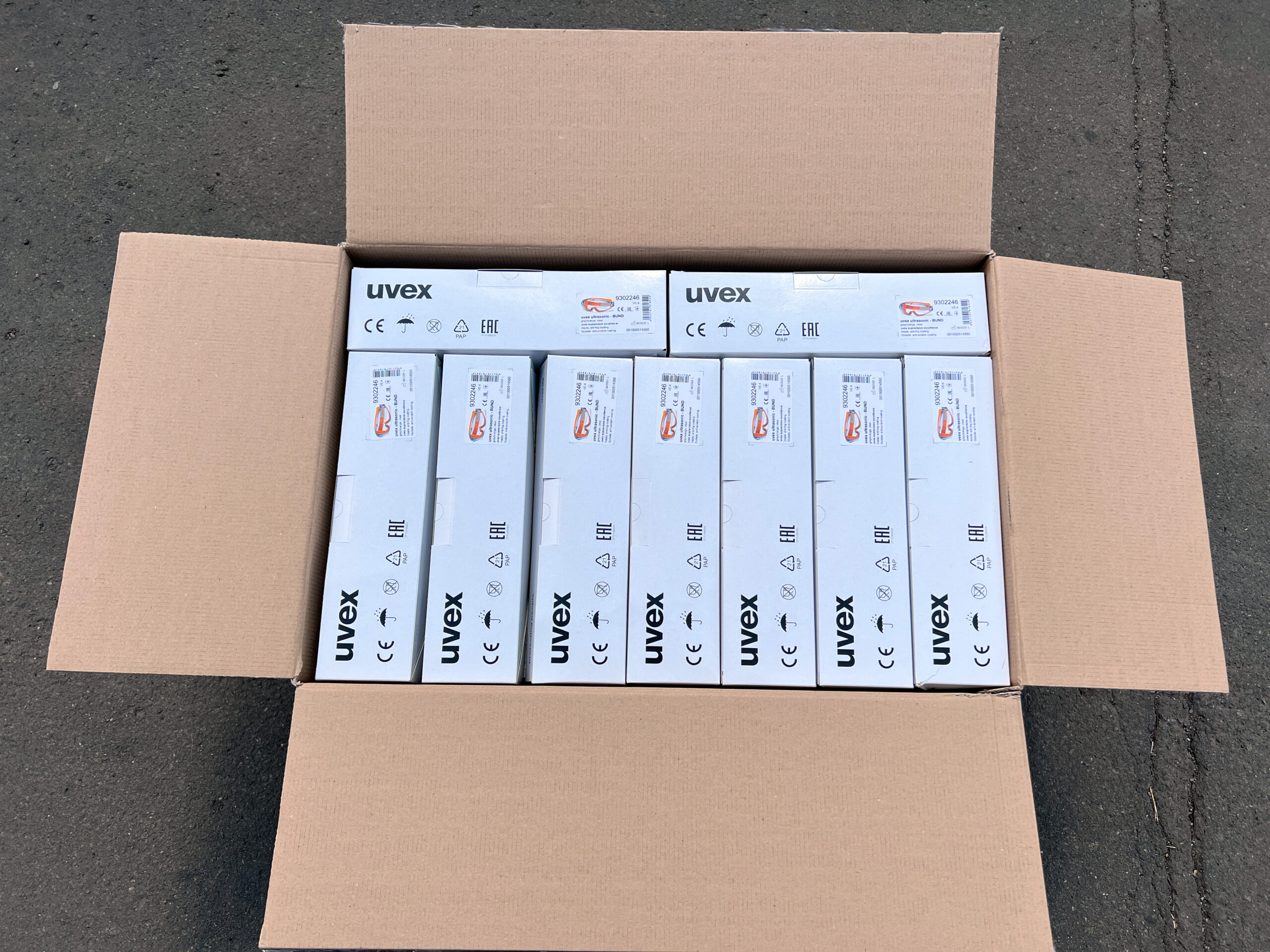 UVEX Schutzbrille ultrasonic grey orange, clear, supravision excellence