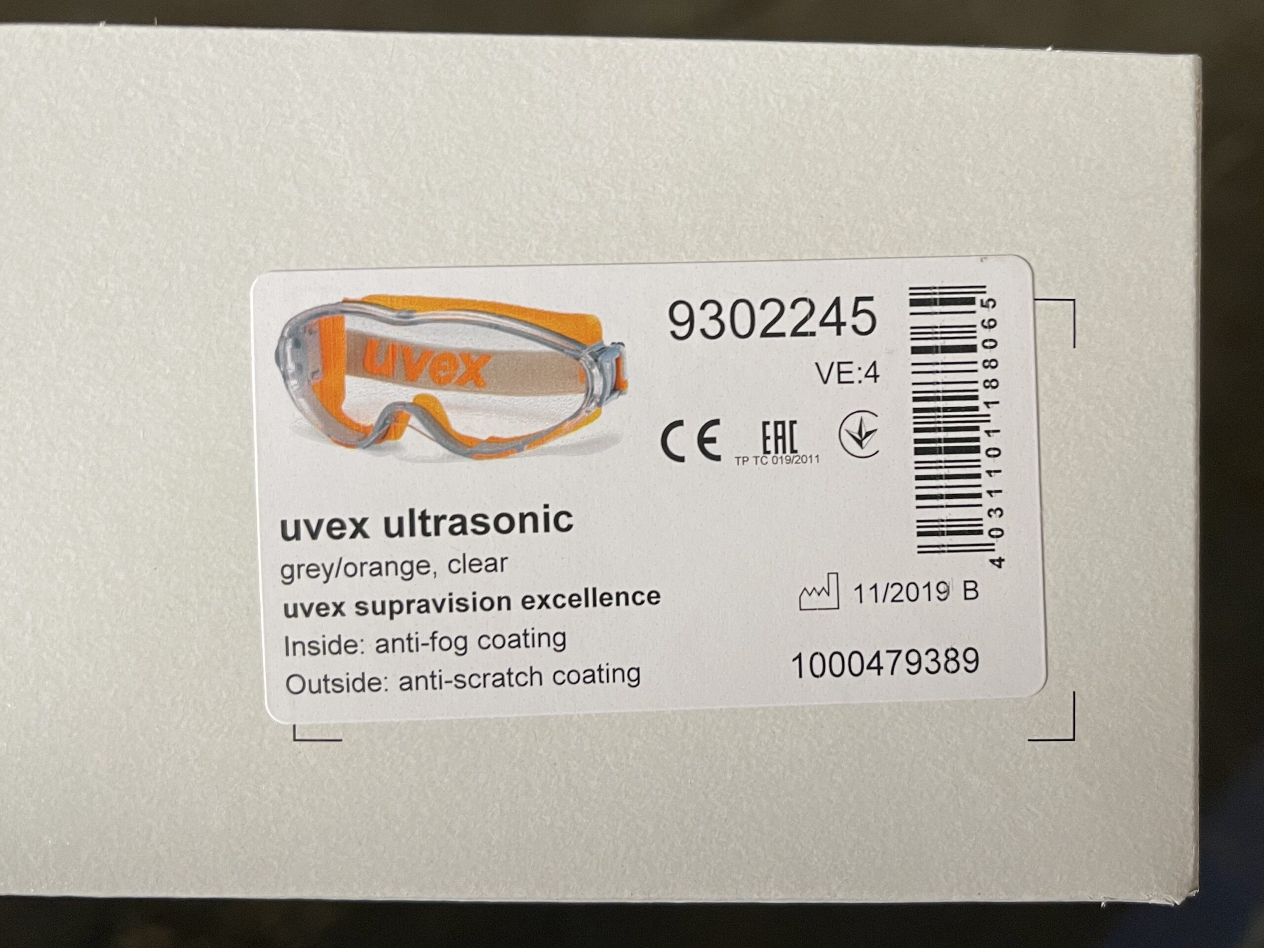 UVEX Schutzbrille ultrasonic grey orange, clear, supravision excellence