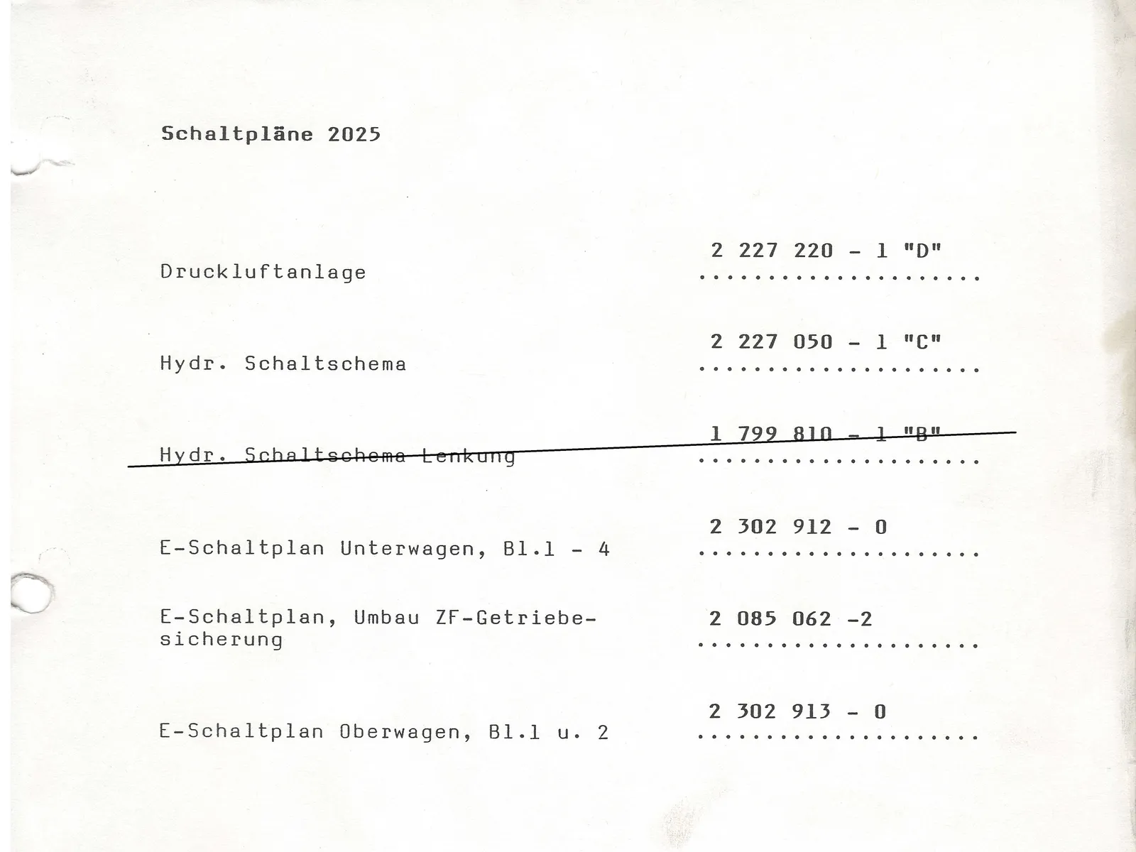 Übersicht Schaltpläne Krupp Teleskop-Mobilkran KMK 2025