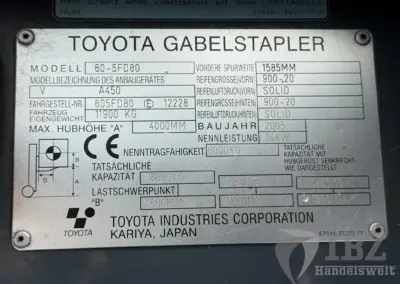Toyota 8t Gabelstapler 60-5FD80